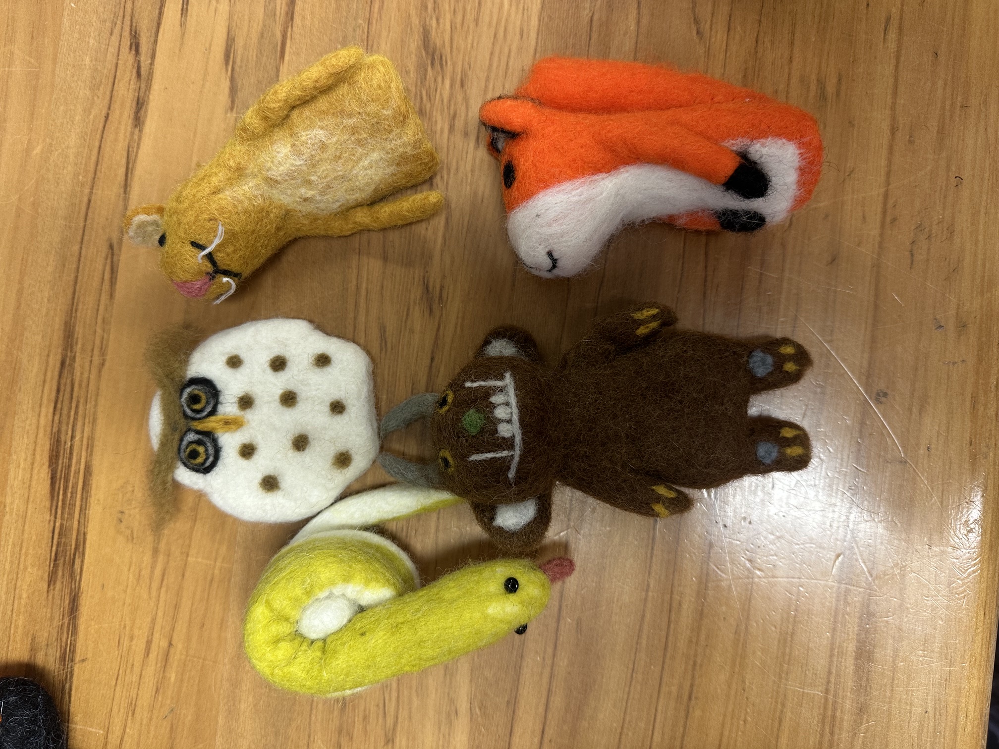 Wool Felted Finger Puppets - Gruffalo Set