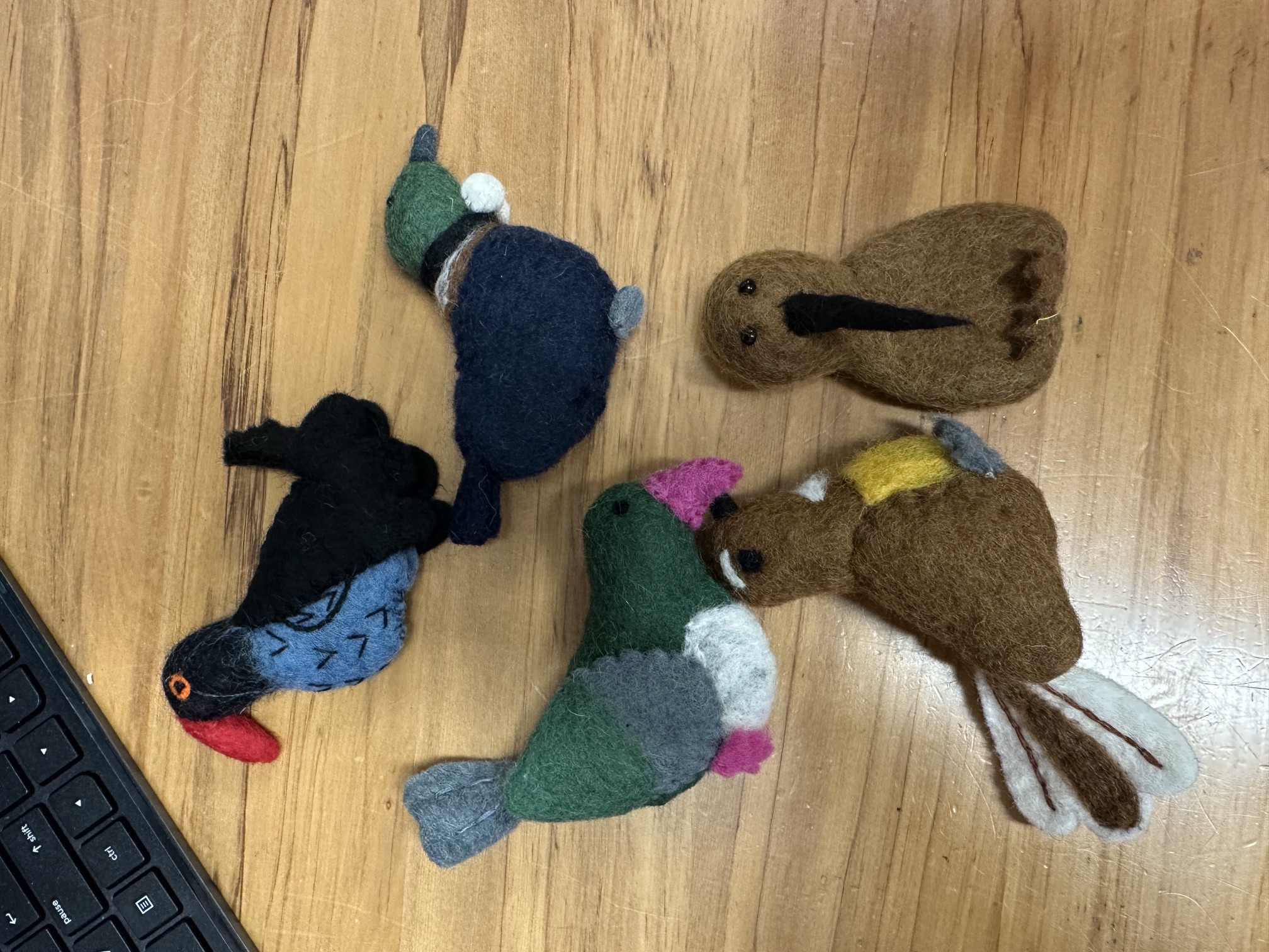 Wool Felted Finger Puppets - Native Bird Set