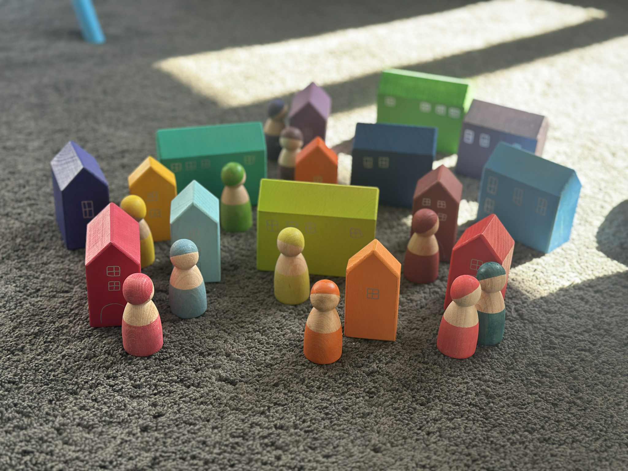 Wooden Houses & Peg Dolls