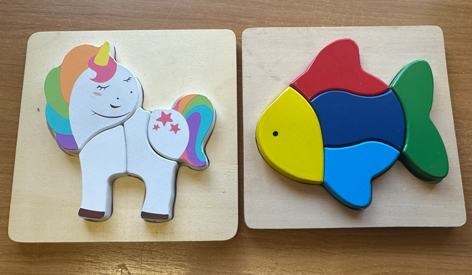 2 x small wooden puzzles
