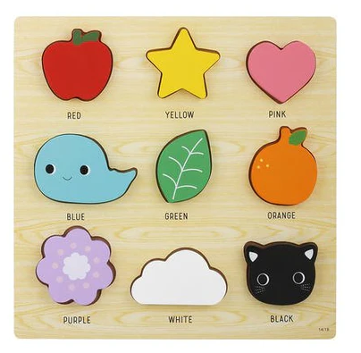 Wooden Shapes and Colours Sorting Board